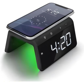 Carregador Indução + Relógio Despertado