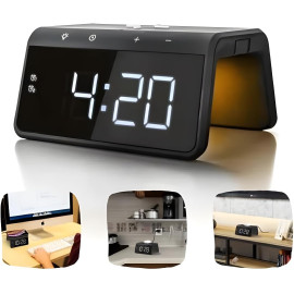 Carregador Indução + Relógio Despertado