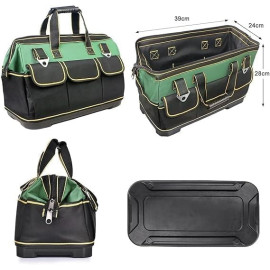 Bolsa para Ferramentas Ultra Resistente, Material Reforçado com Costuras Firmes, Múltiplos Bolsos, Fundo Rígido