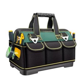 Bolsa para Ferramentas Ultra Resistente, Material Reforçado com Costuras Firmes, Múltiplos Bolsos, Fundo Rígido