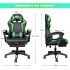 Cadeira Gamer Python Fly em tecido, respirável e ecológica, ângulo ajustável (Verde/Vermelho)