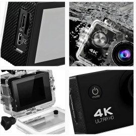 Câmera Filmadora Action Pro 4K Sports ULTRA-HD, Wi-Fi, 16MP, À Prova D'água, Lente 170°