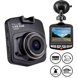 Câmera Veicular DVR Full HD 1080P, Tela LCD, Visão Noturna, USB, Com Bateria Recarregável