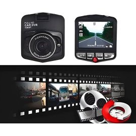 Câmera Veicular DVR Full HD 1080P, Tela LCD, Visão Noturna, USB, Com Bateria Recarregável