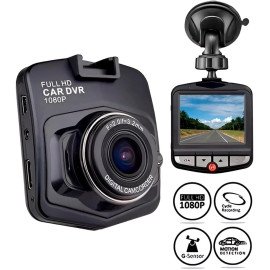 Câmera Veicular DVR Full HD 1080P, Tela LCD, Visão Noturna, USB, Com Bateria Recarregável