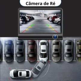 Câmera Veicular Dupla Full HD, LCD 4 Polegadas, Frontal e Traseira para Automóveis