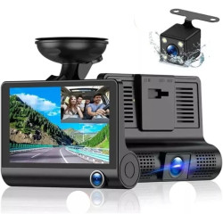 Câmera Veicular Dupla Full HD, LCD 4 Polegadas, Frontal e Traseira para Automóveis