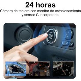 Câmera de Painel 2K, 1080px, Ângulo de Visão 102°, Wi-Fi, Detecção de Movimento, Gravação em Loop, para Automóveis