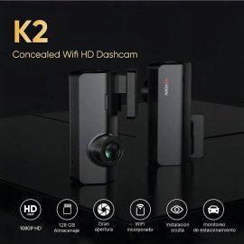 Câmera de Painel 2K, 1080px, Ângulo de Visão 102°, Wi-Fi, Detecção de Movimento, Gravação em Loop, para Automóveis