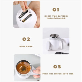 Caneca Mixer Elétrica Térmica 380ml Com Misturador Automático