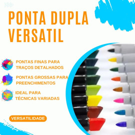 Kit de Marcadores Multiuso com 60 cores