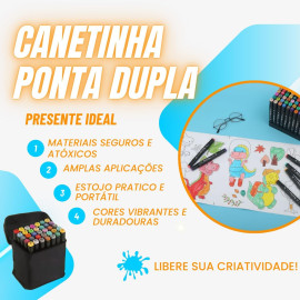 Kit de Marcadores Multiuso com 60 cores