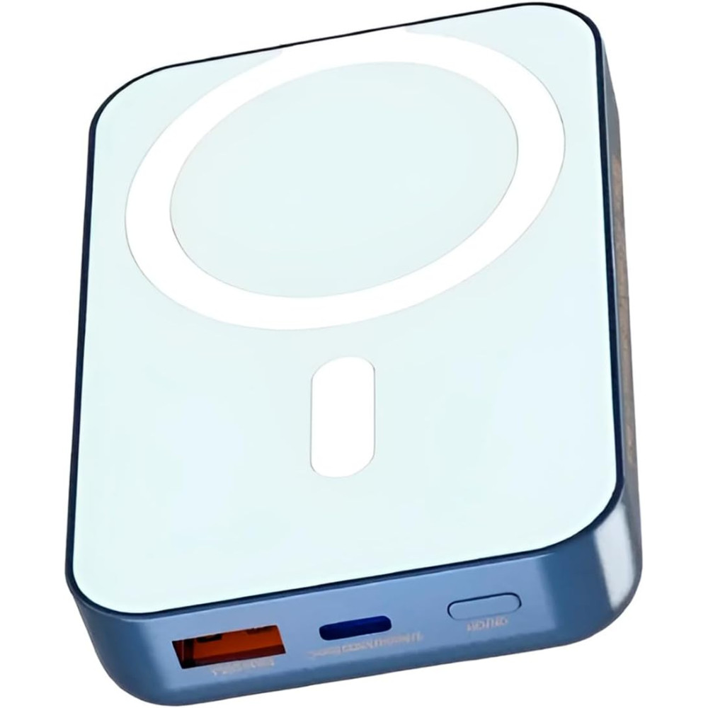 Carregador por Indução Portátil, Power Bank Magnético, 10.000 mAh