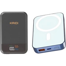 Carregador por Indução Portátil, Power Bank Magnético, 10.000 mAh