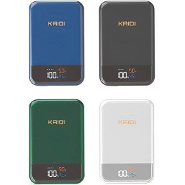 Carregador por Indução Portátil, Power Bank Magnético, 10.000 mAh