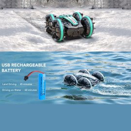 Carrinho Controle Remoto à Prova Dágua Anfíbio Recarregável