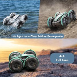 Carrinho Controle Remoto à Prova Dágua Anfíbio Recarregável