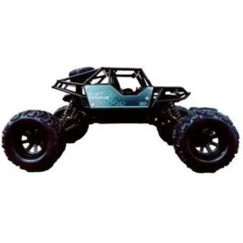 Carrinho de Controle Big Foot Jeep Metálico Recarregável com Suspensão Independente Escala 1:18