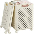 Cesto de Roupa Suja Dobrável de Plástico com Rodas 46x38,5x28,5cm