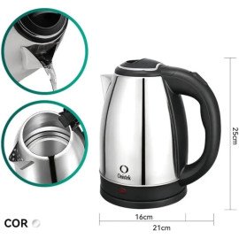 Chaleira Elétrica 1,8 Litros, 1500W, Base Giratória 360°, Aço Inox