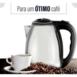 Chaleira Elétrica 1,8 Litros, 1500W, Base Giratória 360°, Aço Inox