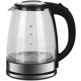 Chaleira Elétrica de Vidro, 1.8L, Desligamento Automático, Aço Inoxidável, 1500W