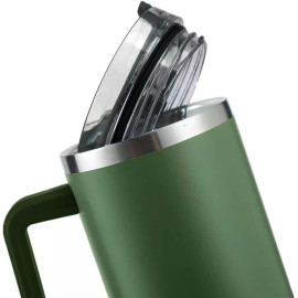 Copo Térmico Aço Inox 1200ml Caneca C/Alça Canudo Água Gelada Quente