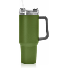 Copo Térmico Aço Inox 1200ml Caneca C/Alça Canudo Água Gelada Quente