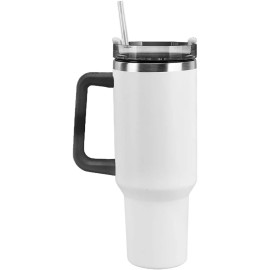 Copo Térmico Aço Inox 1200ml Caneca C/Alça Canudo Água Gelada Quente
