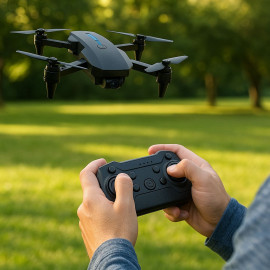 Drone A15 Pro, Câmera 4K, 30km/h, Bateria 1200mAh, Controle Remoto 2.4GHz, Branco