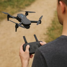 Drone A15 Pro, Câmera 4K, 30km/h, Bateria 1200mAh, Controle Remoto 2.4GHz, Branco