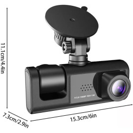 DVR Automotivo Câmera Frontal Interna Ré Grava Imagem E Som
