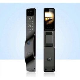 Fechadura Digital com Reconhecimento Facial, Biometria, Senha, Cartão RFID, Chave Mecânica e à Prova d'Água
