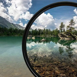 Filtro CPL Polarizador 52mm para Celular com Clipe Universal e Anti Reflexo