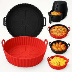 Forma Bandeja de Silicone Flexível Protetora Reutilizável Antiaderente para Fritadeira Elétrica