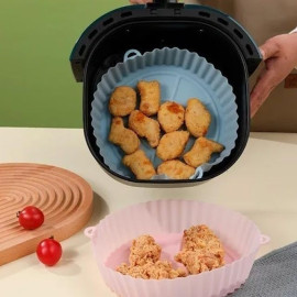 Forma Bandeja de Silicone Flexível Protetora Reutilizável Antiaderente para Fritadeira Elétrica