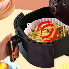 Forma Bandeja de Silicone Flexível Protetora Reutilizável Antiaderente para Fritadeira Elétrica