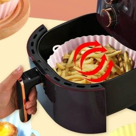 Forma Bandeja de Silicone Flexível Protetora Reutilizável Antiaderente para Fritadeira Elétrica