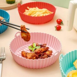 Forma Bandeja de Silicone Flexível Protetora Reutilizável Antiaderente para Fritadeira Elétrica