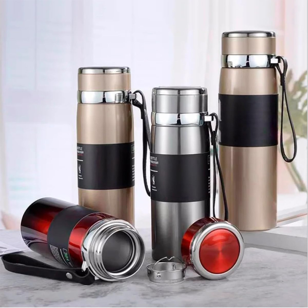 Garrafa Térmica Aço Inox 1 Litro Água Gelada 24h Academia Viagem 