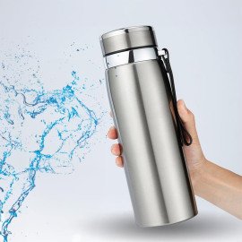 Garrafa Térmica Aço Inox 1 Litro Água Gelada 24h Academia Viagem 