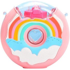 Garrafa de água Donut 380 ml com canudo para crianças (Verde e Rosa)