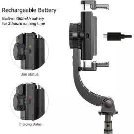 Gimbal Estabilizador Automático para Celular, Tripé 360°, Compatível com Android e iOS