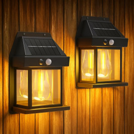 Lâmpada Led de Parede Solar Vintage com Sensor de Movimento