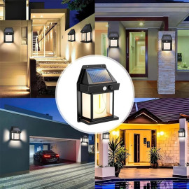 Lâmpada Led de Parede Solar Vintage com Sensor de Movimento