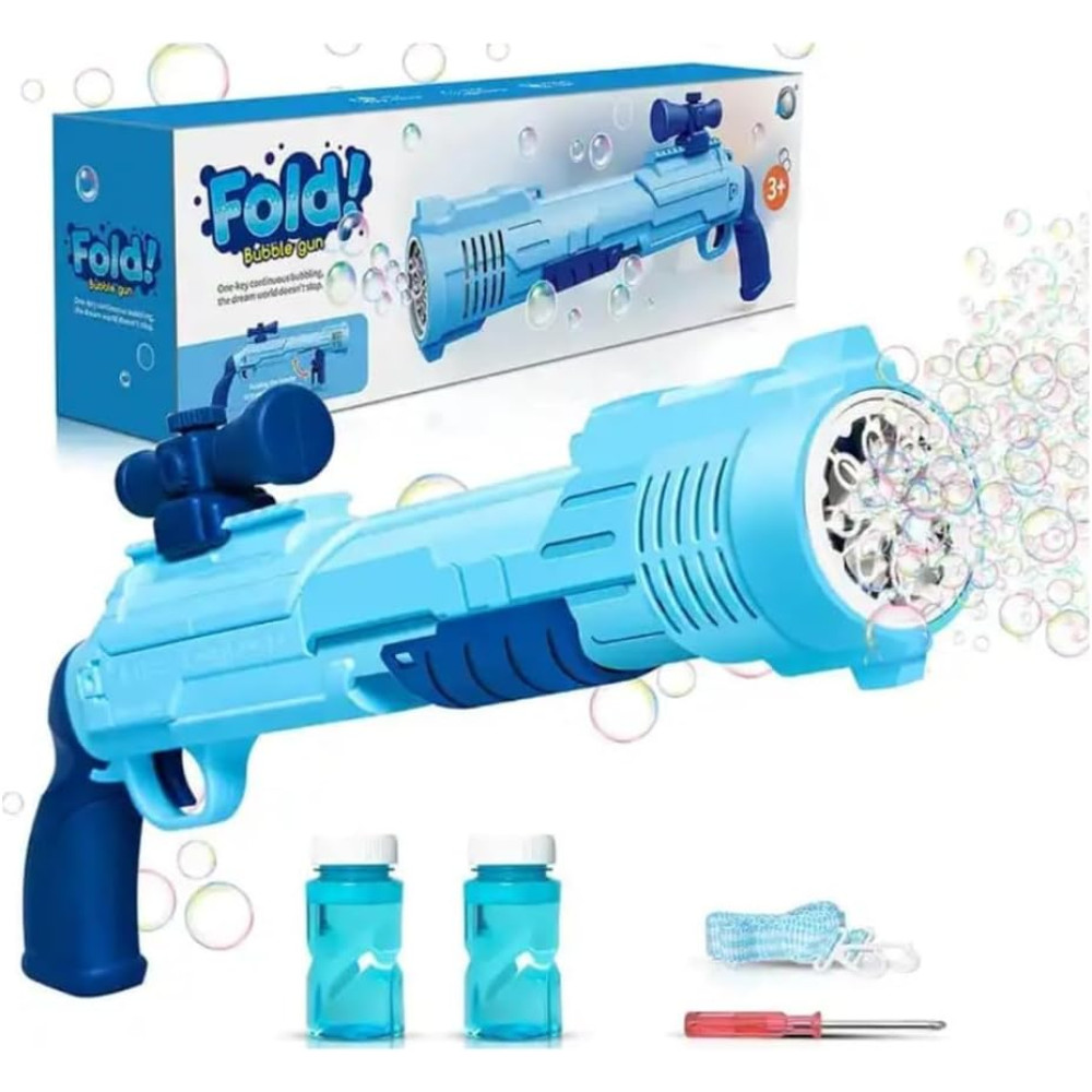 Lançador De Bolhas Grande COM PILHA Arminha Infantil Bolinha De Sabão Bubble Gun