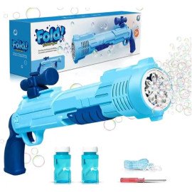 Lançador De Bolhas Grande COM PILHA Arminha Infantil Bolinha De Sabão Bubble Gun