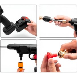 Lavadora Lava Jato Portátil Alta Pressão Recarregavel Kit 2 Baterias sem Maleta