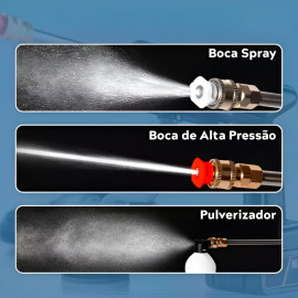 Lavadora Lava Jato Portátil Alta Pressão Recarregavel Kit 2 Baterias sem Maleta