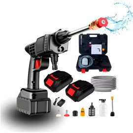 Lavadora Lava Jato Portátil Alta Pressão Recarregavel Kit 2 Baterias sem Maleta